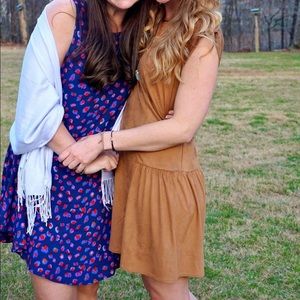 ESLEY brand brown velvet/suede dress.